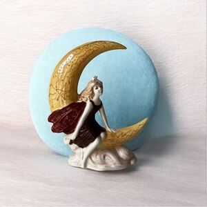 Enchanted Moon Fairy Figurine - Yellow and Brown vintage